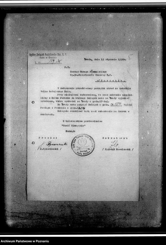 Obraz 9 z jednostki "Sprawozdania miesięczne, kwartalne, roczne- między innymi z bezrobocia- oraz korespondencja koła Środa- zaproszenia, pisma o skreślenia z listy członków: powiadomienia o zarobkach"