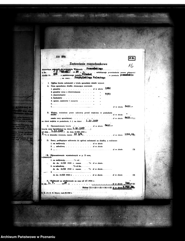 Obraz 20 z jednostki "Parcelacja lasu Witobel XV powiatu poznańskiego Walenty Przybylski"