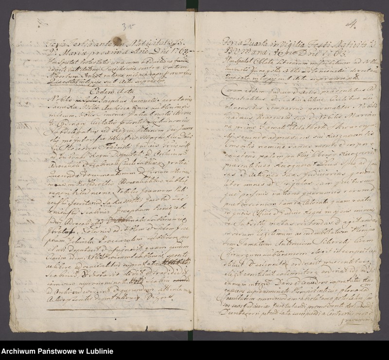 Obraz 6 z jednostki "Acta iudicii advocatialis et scabinalis civitatis SRM Lublinensis donationum, inscriptionum, roborationum, cessionum, oblatarum, relationum, manifestationum ac aliarum"