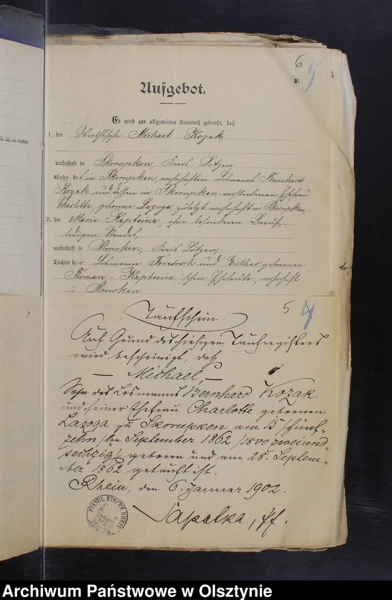 image.from.unit.number "Beläge zum Heiraths-Register"