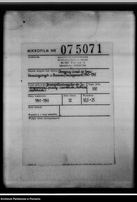 Obraz 2 z jednostki "Personenstandsregister der Judengemeinde /[owiaty: czarnkowski, obornicki, szamotulski]"