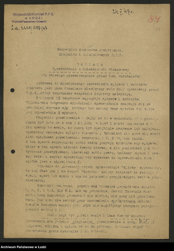 Obraz 15 z jednostki "Okólniki, [pisma okólne] Oddziału"