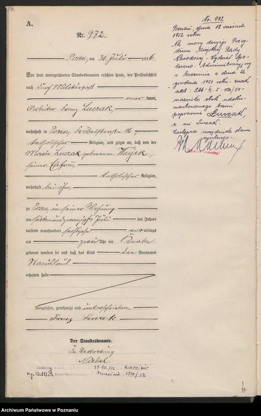 Obraz 18 z jednostki "Księga miejscowa urodzeń tom III [Rejestr główny urodzeń]"