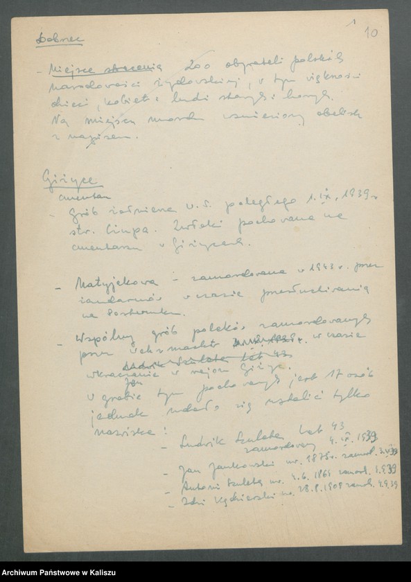 image.from.unit.number "Materiały dotyczące eksterminacji ludności oraz mogił zbiorowych na terenie województwa kaliskiego w latach 1939-1945"