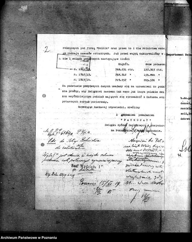 Obraz 6 z jednostki "Sprawy szczegółowo-administracyjne Sztuczne nawozy potasowe"