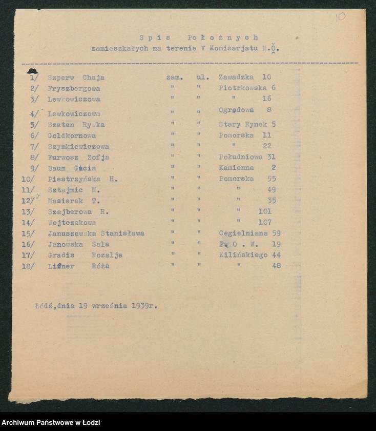 Obraz 13 z jednostki "[Akta V-go Komisariatu Milicji Obywatelskiej - pokwitowania i spisy oddanej broni, spisy wolnych lokali, rowerów i motocykli]"