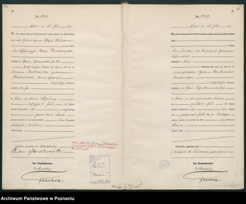 Obraz 10 z jednostki "Księga miejscowa urodzeń tom IV [Rejestr główny urodzeń]"