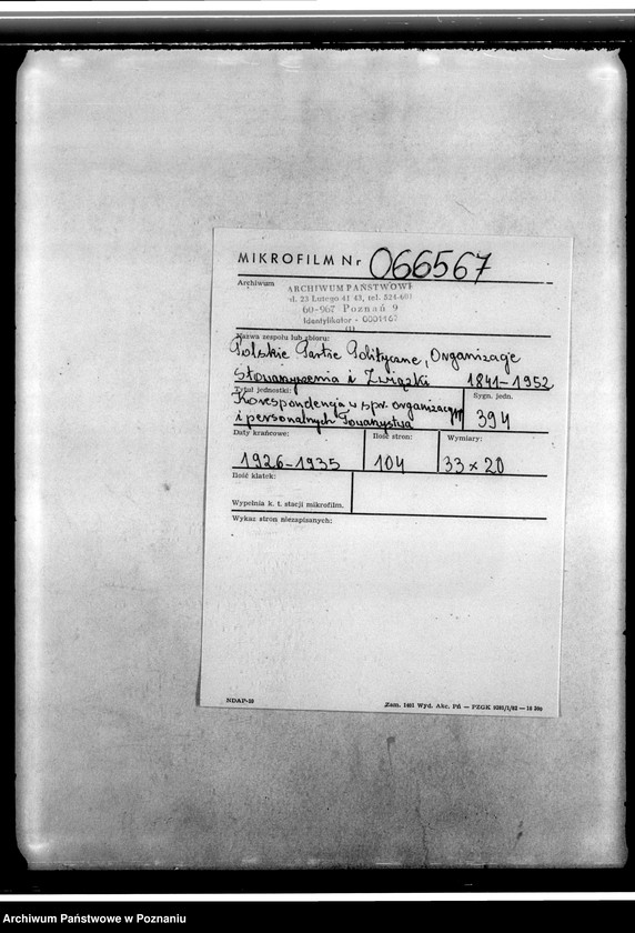 Obraz 2 z jednostki "Korespondencja w sprawach organizacyjnych i personalnych Towarzystwa"