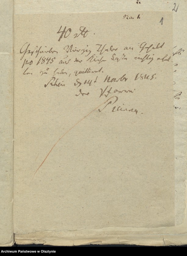 image.from.unit.number "Beläge zur Jahres Rechnung der Kirche zu Rhein für das Jahr 1845"