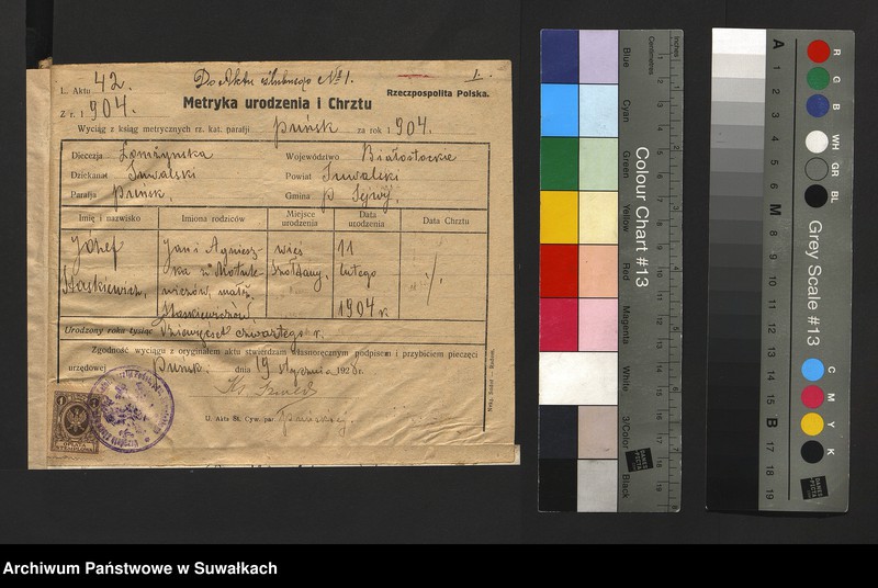 image.from.unit.number "Dokumenty Zaślubionych Smoleńskiej parafji za 1928 rok"