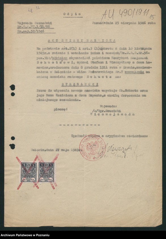 Obraz 18 z jednostki "Akta zbiorowe rejestracji stanu cywilnego do księgi urodzeń z roku 1911"