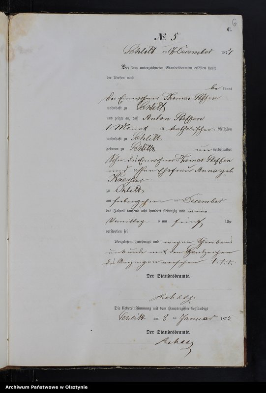 Obraz 8 z jednostki "Sterbe-Neben-Register Nr 1 - 6"