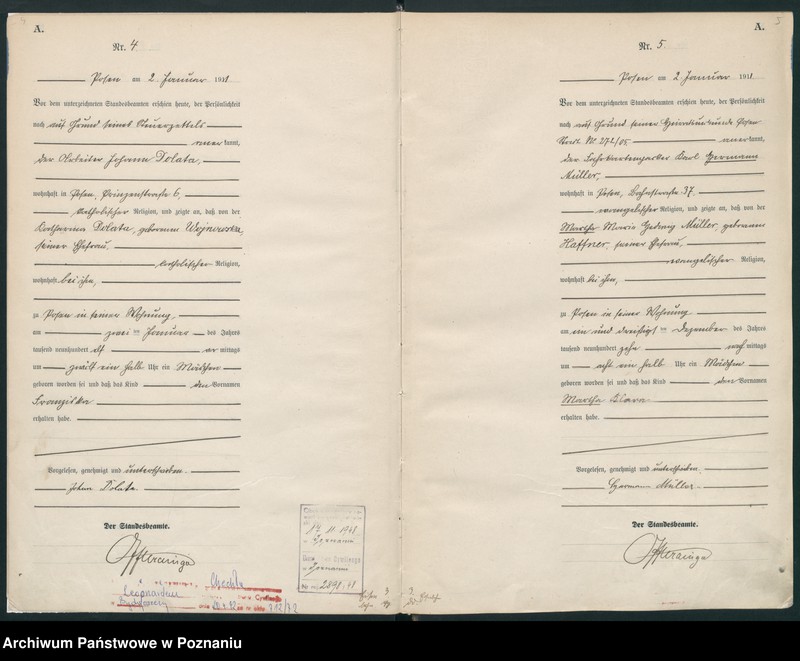 Obraz 5 z jednostki "Księga miejscowa urodzeń tom I [Rejestr główny urodzeń]"