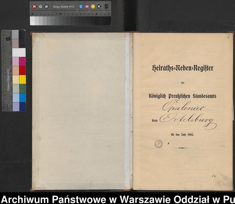 Obraz 4 z jednostki "Księga małżeństw parafii ewangelicko-augsburskiej w Opaleńcu"