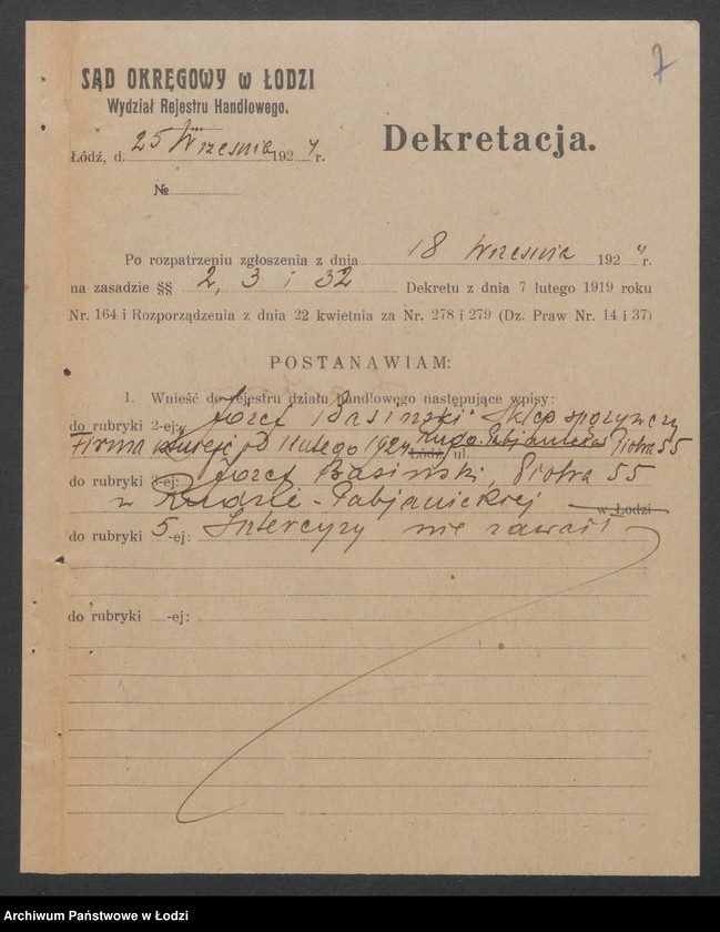 Obraz 9 z jednostki "Józef Basiński - sklep spożywczy"