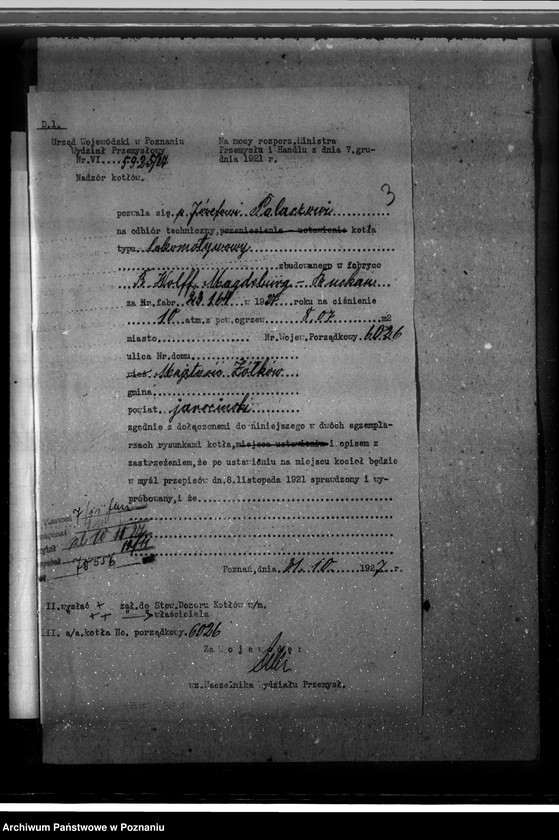 Obraz 7 z jednostki "Gospodarstwo rolne Józefa Palacza, maj. Żółków pow. jarociński nr woj. kotła 6026"