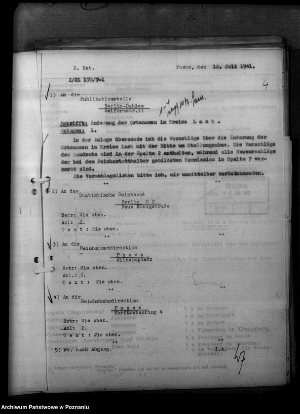 Obraz 8 z jednostki "Ortsnamenänderung - Kreis Lask (Łask)"