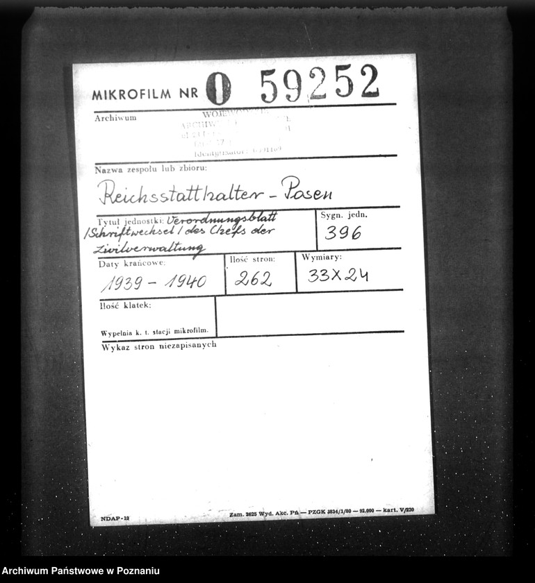 Obraz 2 z jednostki "Verordnungsblatt (Schriftwechsel) des Cheft der Zivilverwaltung"