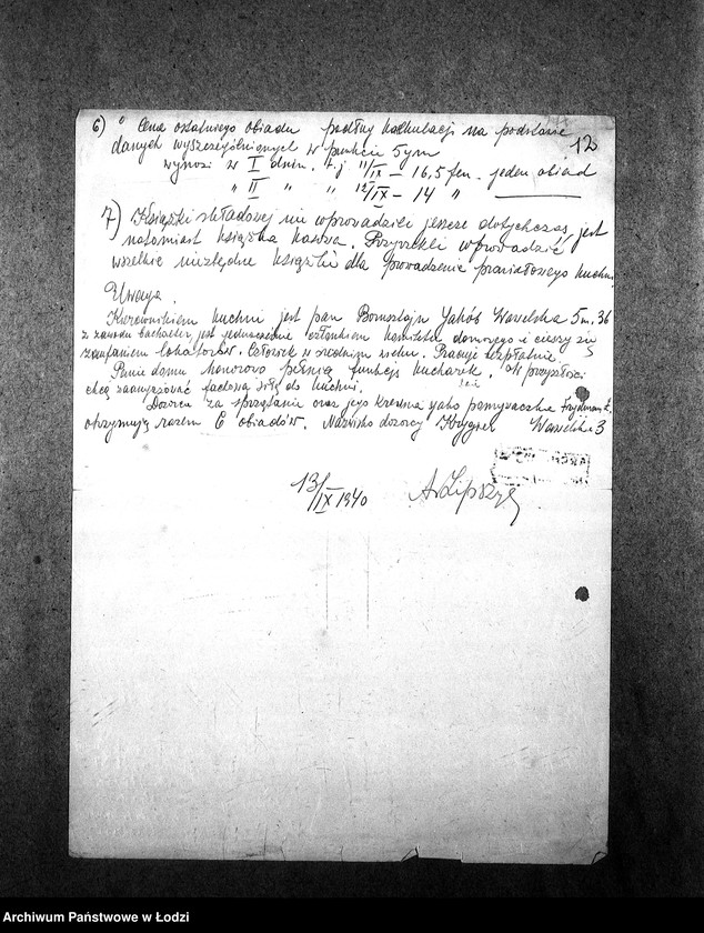 Obraz 15 z jednostki "[Kuchnia nr 311, ul. Wawelska 3/5. Kuchnia nr 127, ul. Wawelska 7. Działalność kuchni, personel, konsumenci, kontrole]"