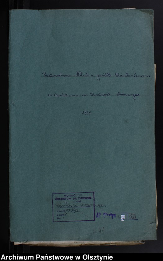 image.from.unit.number "Proclamations-Atteste und gerichtl. Heirats-Consense zu Copulationen im Kirchspiel Mohrungen"