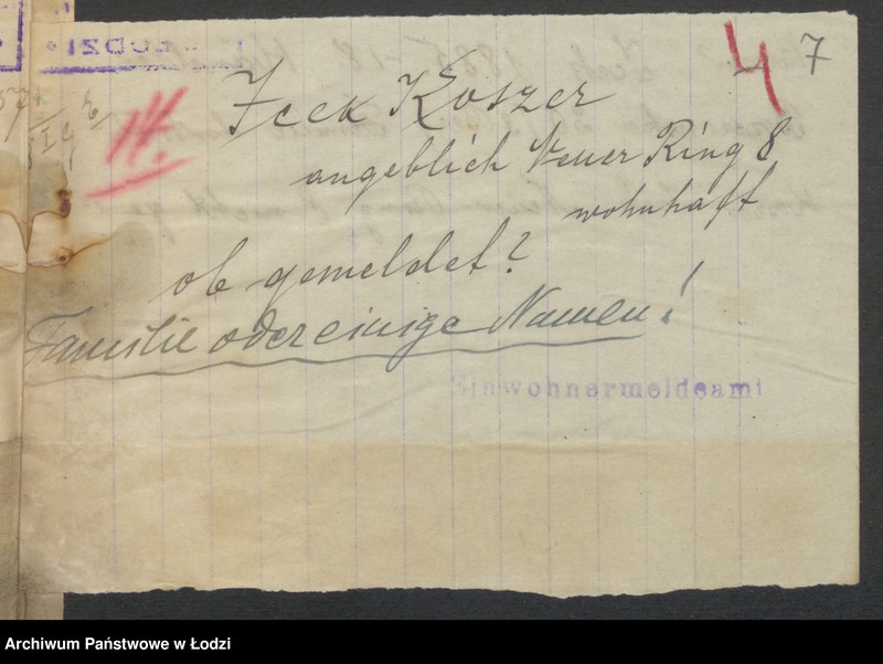 Obraz 9 z jednostki "Icek Koszer- Mojżesz vel Aron Neuman- sprzedaż gotowej garderoby"