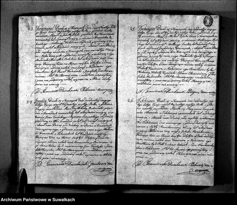 image.from.unit.number "Księga Duplikat Parafii Krasnopolskiey z Roku 1835. Osób Narodzonych, Zaślubionych i Zeszłych."