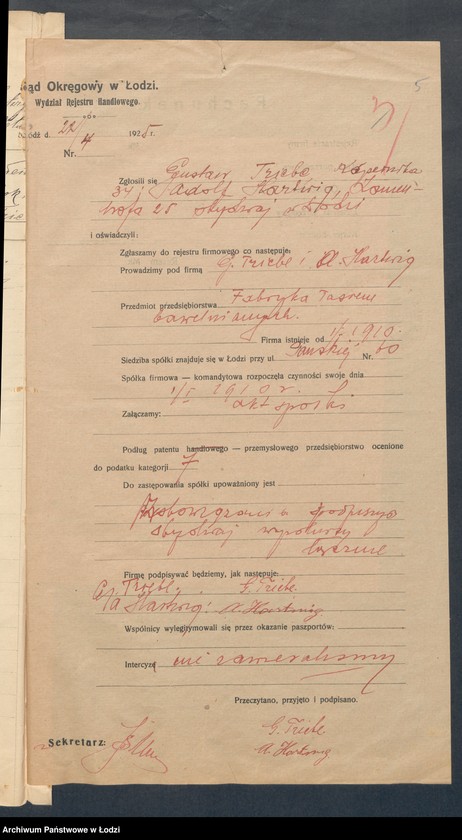 Obraz 7 z jednostki "G.Triebe i A.Hartwig- fabryka tasiem bawełnianych"