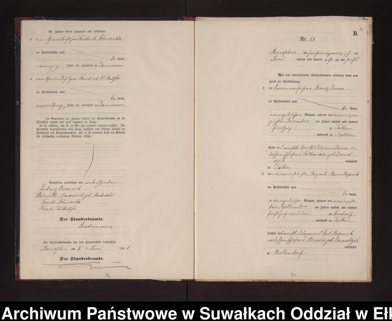 image.from.unit.number "Heiraths-Neben-Register des Preussischen Standes-Amtes Gr. Konopken Kreis Loetzen"