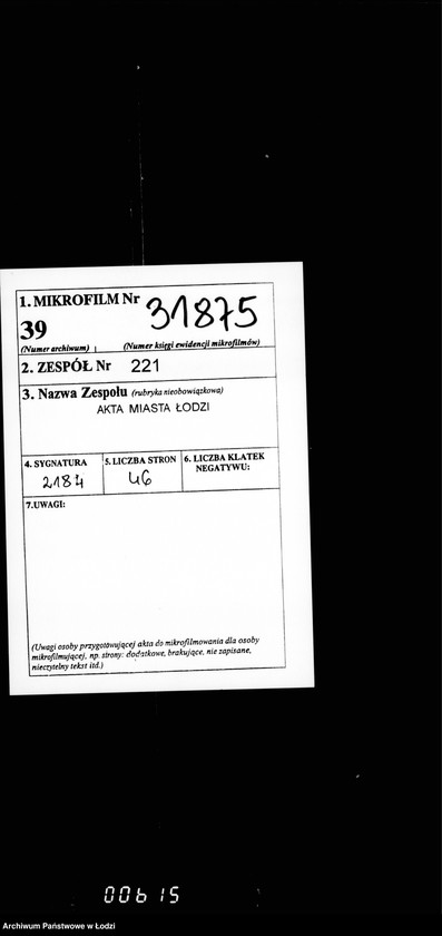 Obraz 2 z jednostki "O priobretenji mebeli dlja kamery Mirovago Suda 11 go učastka gor. Lodzi"