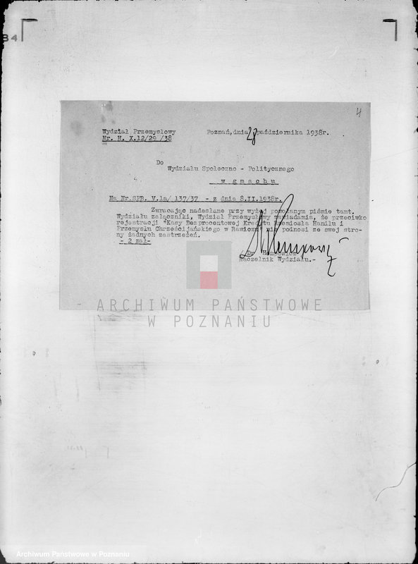 Obraz 8 z jednostki "/ Kasa Bezprocentowego Kredytu Rzemiosła, Handlu i Przemysłu Chrześcijańskiego w Rawiczu/"