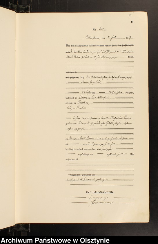 image.from.unit.number "Sterbe-Haupt-Register Tom II, Nr 599-996"