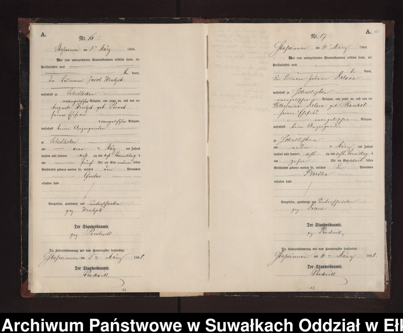 image.from.unit.number "Geburts-Neben-Register des Preussischen Standes-Amtes Stasswinnen Kreis Loetzen"