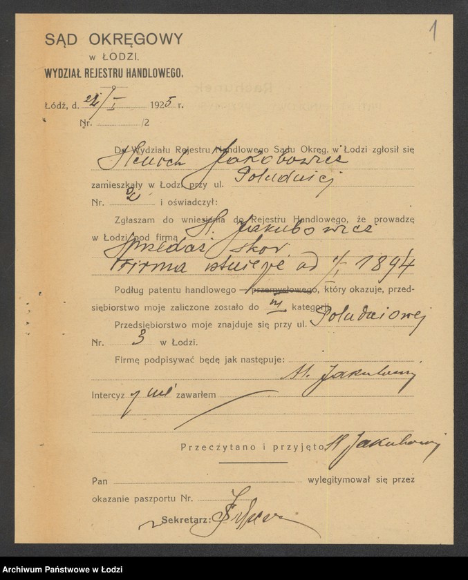 Obraz 3 z jednostki "Henoch Jakubowicz- sprzedaż skór"