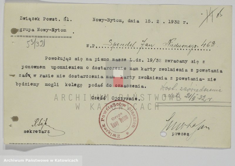 image.from.unit.number "Korespondencja w sprawach organizacyjnych grupy Nowy Bytom, t. I"