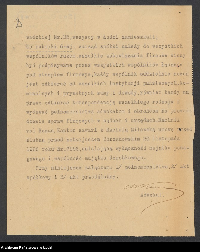 Obraz 4 z jednostki "Grabowiecki, Kantor o Rundberg – sprzedaż towarów włókienniczych"