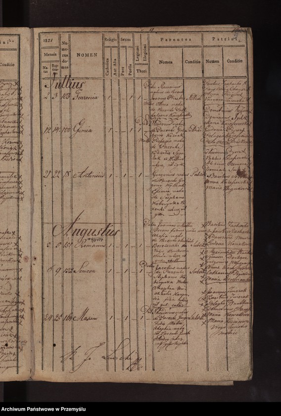 Obraz 12 z jednostki "Księga metrykalna urodzonych: Łazy, Duńkowice"