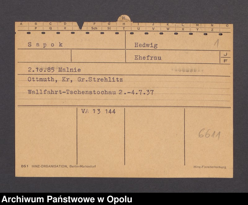 Obraz 3 z jednostki "[Sapok Hedwig, ur. 2.10.1885 Malnie]"