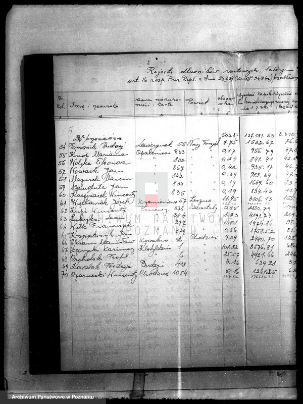 Obraz 9 z jednostki "Rejestr dłużników rentowych, którym na podstawie art. 16 przedłużono okresy amortyzacji pożyczek"