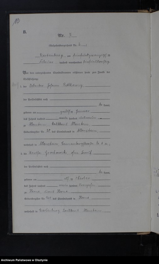 image.from.unit.number "Heirats-Haupt-Register Nr 1 - 45"