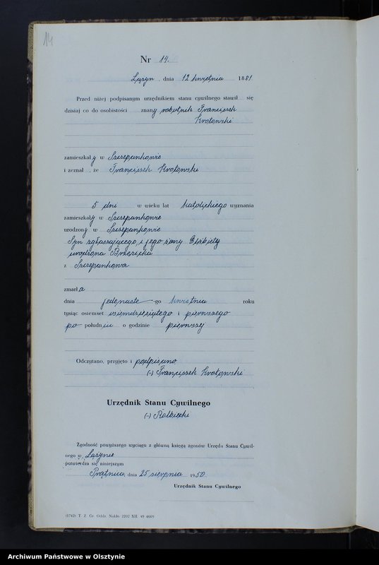 image.from.unit.number "Księga zgonów Nr 1 - 44,1 - 55,1 - 41,1 - 60,1 - 44,1 - 40 i 1 - 47 /brak 1885 - 1886,1888 i 1890/ /przepisana w języku polskim z oryginału niemieckiego w dniach 11.08.-9.09.1950/"