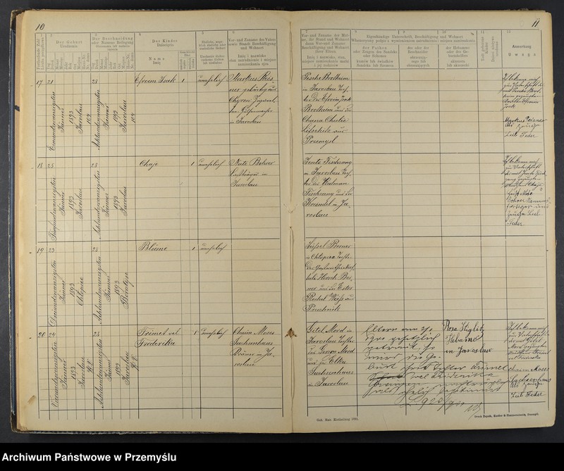 image.from.unit.number "Geburtsbuch des Isr.[aelitischen] Matriken-Bezirkes Jaroslau 1893"