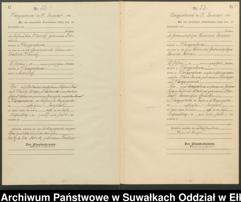 image.from.unit.number "Sterbe-Haupt-Register des Königlichen Preussischen Standes-Amtes Stadtgemeinde Marggrabowa Kreis Oletzko"