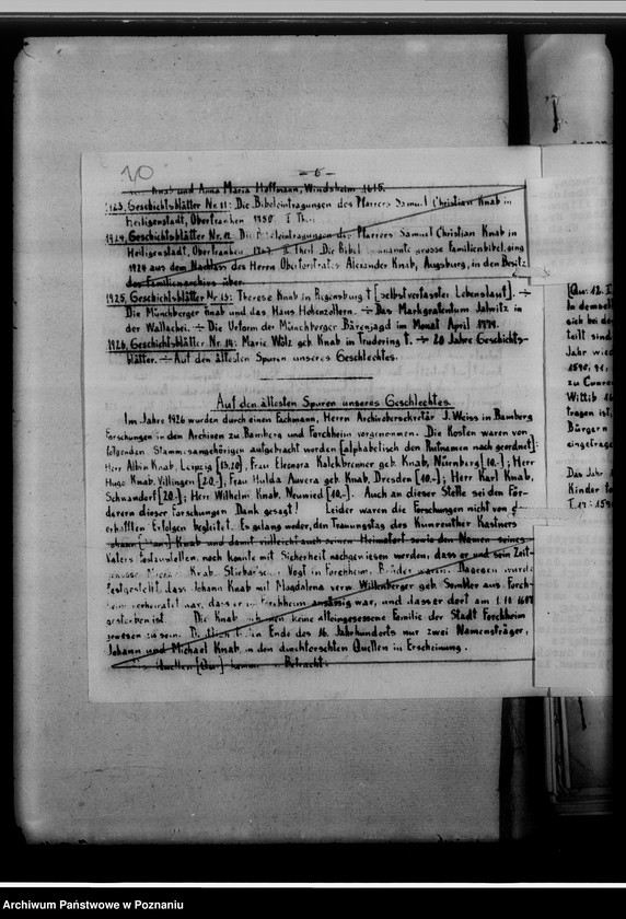 Obraz 11 z jednostki "Geschichtsblätter der Familie Knab, numery: 14 z 1926 roku, 19 i 20 z 1931 roku, 23 z 1934 roku i 26 z 1937 roku"