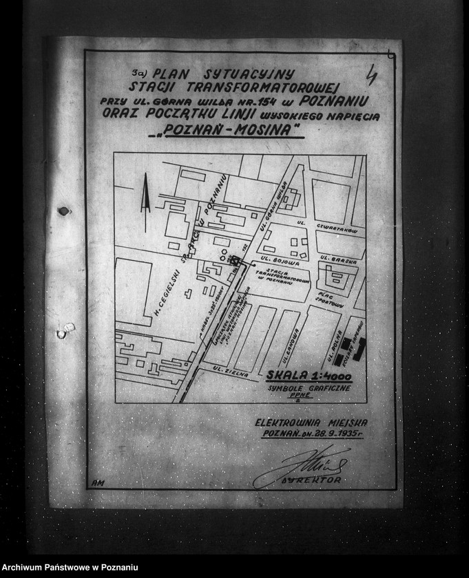 Obraz 19 z jednostki "Podanie o zatwierdzenie planu linii elektrycznej o wysokim napięciu z Mosiny do Śremu Elektrownia Miejska w Poznaniu"