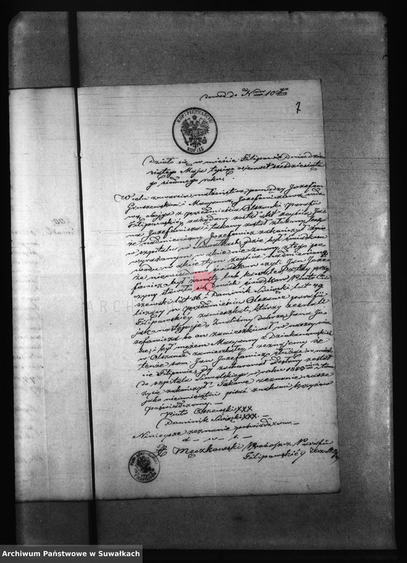 image.from.unit.number "Dowody do aktów zaślubionych z roku 1867 z parafii Filipowskiej"