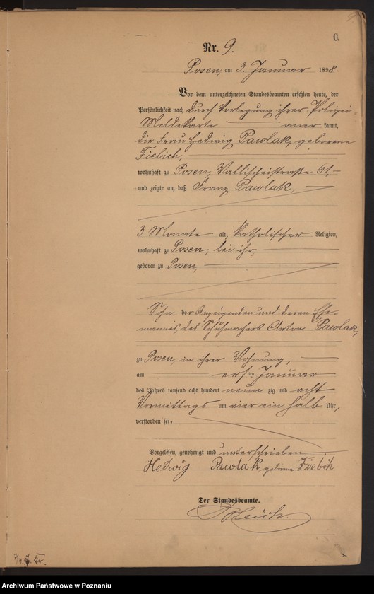 Obraz 12 z jednostki "Księga zgonów t. I"