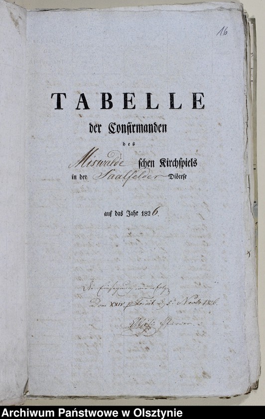 image.from.unit.number "Tabelle der Confirmanden des Miswaldschen Kirchspiels in der Saalfeldschen Diözese 1818-1821, 1825-1828, 1831-1847"