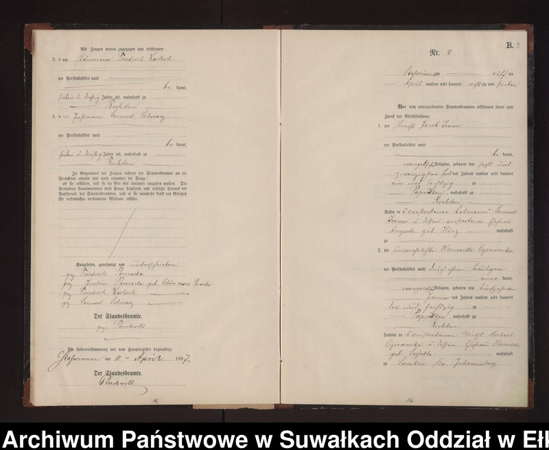 image.from.unit.number "Heiraths-Neben-Register des Preussischen Standes-Amtes Stasswinnen Kreis Loetzen"