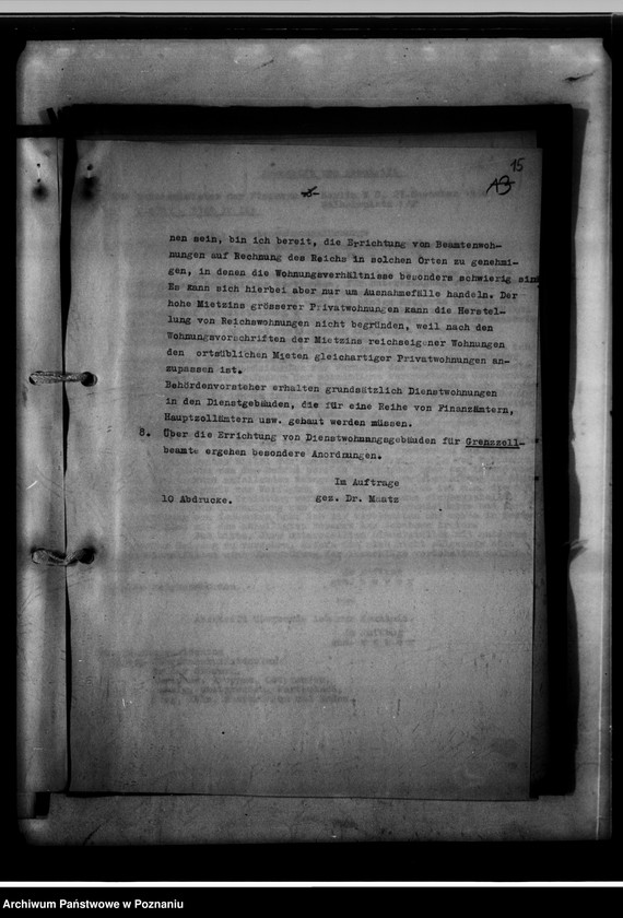 Obraz 19 z jednostki "Bestimmungen über die Beschaffung von Wohnungen für Behördenbedienstete."