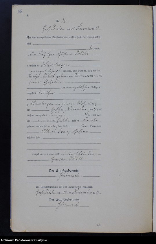 image.from.unit.number "Geburts-Neben-Register Nr 1 - 38 [Księga urodzeń- wtóropis ]"